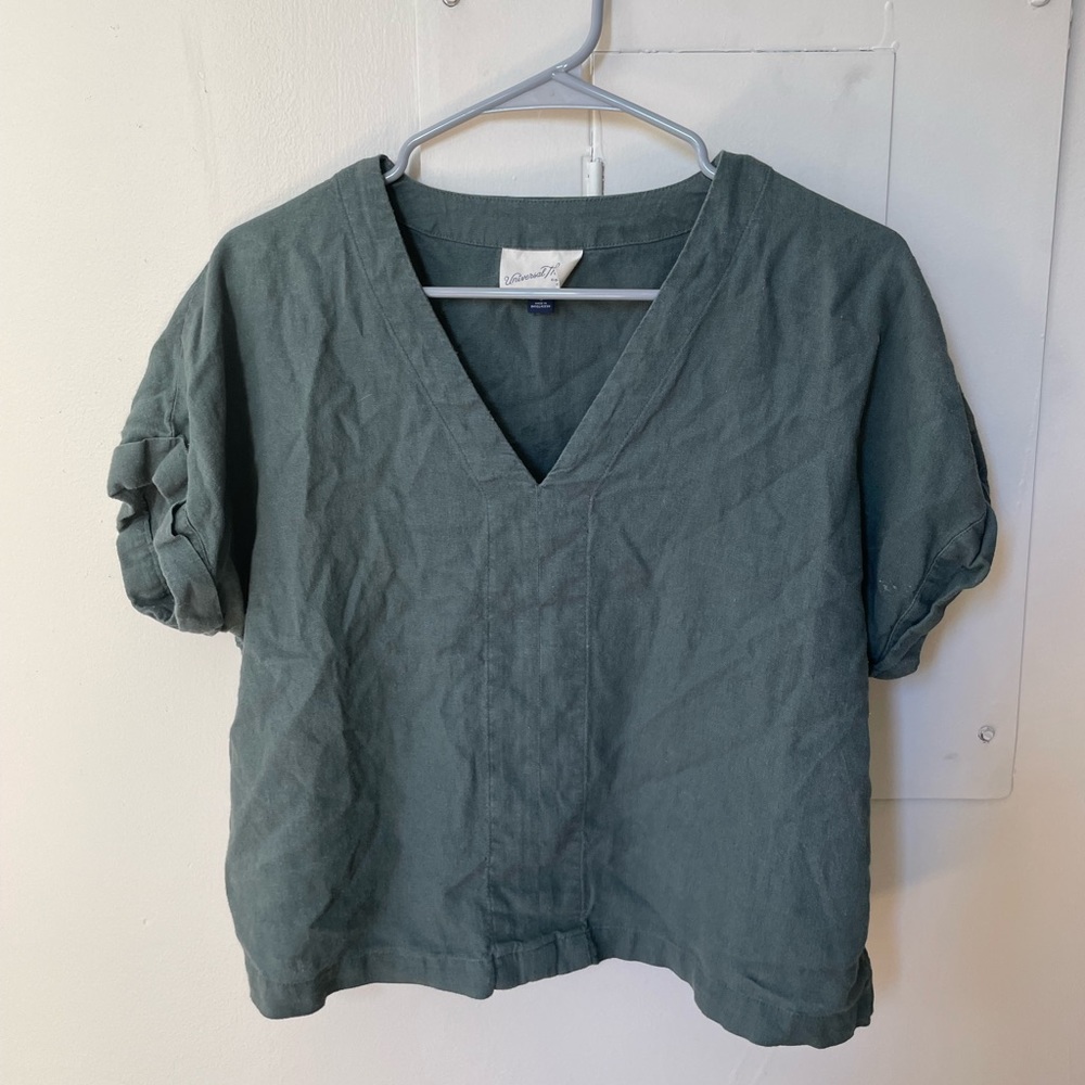 Universal Threads Green Crop Blouse - Size S
